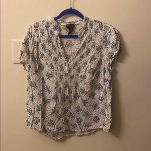 Blue & White Floral Blouse